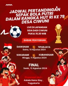 HUT RI ke 79, Desa Ciwuni Gelar Turnamen Sepak Bola Putri